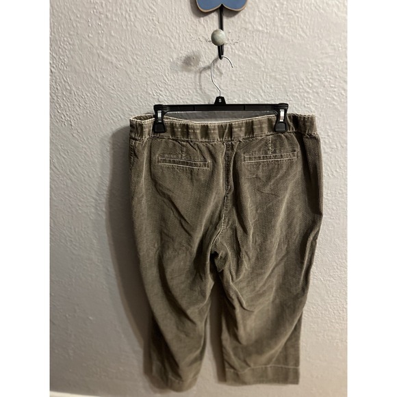 J Jill Size 14 Grayish Brownish Corduroy Capri Pants Women Vintage - Picture 4 of 6